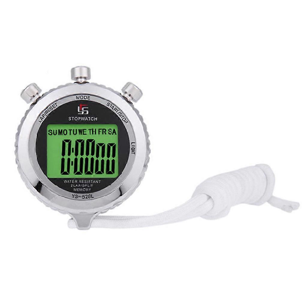 Multi-Function Electronic Digital Sport Stopwatch Timer Large Display Display Alarm Function Suitable for Sports Coaches Silver