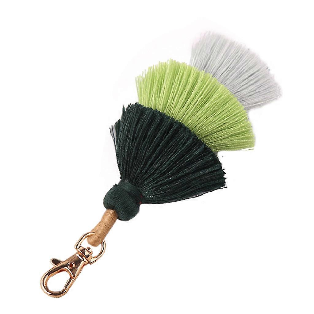 Ins Handmade for Key Rings Handcrafted Tassel Bag Charms Boho Pom Pom Keychains Colorful for Key Chains Gifts for Women