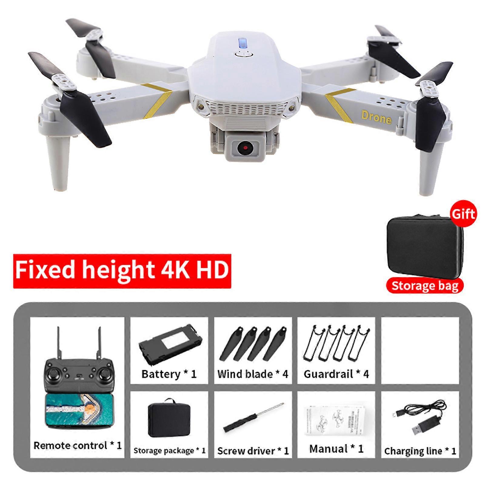 E88 UAV Drone with Camera, 4K/High-defination/1080P One-Click Take-Off & Landing, Remote Control RC Quadcopter for Adults Kids  Gray