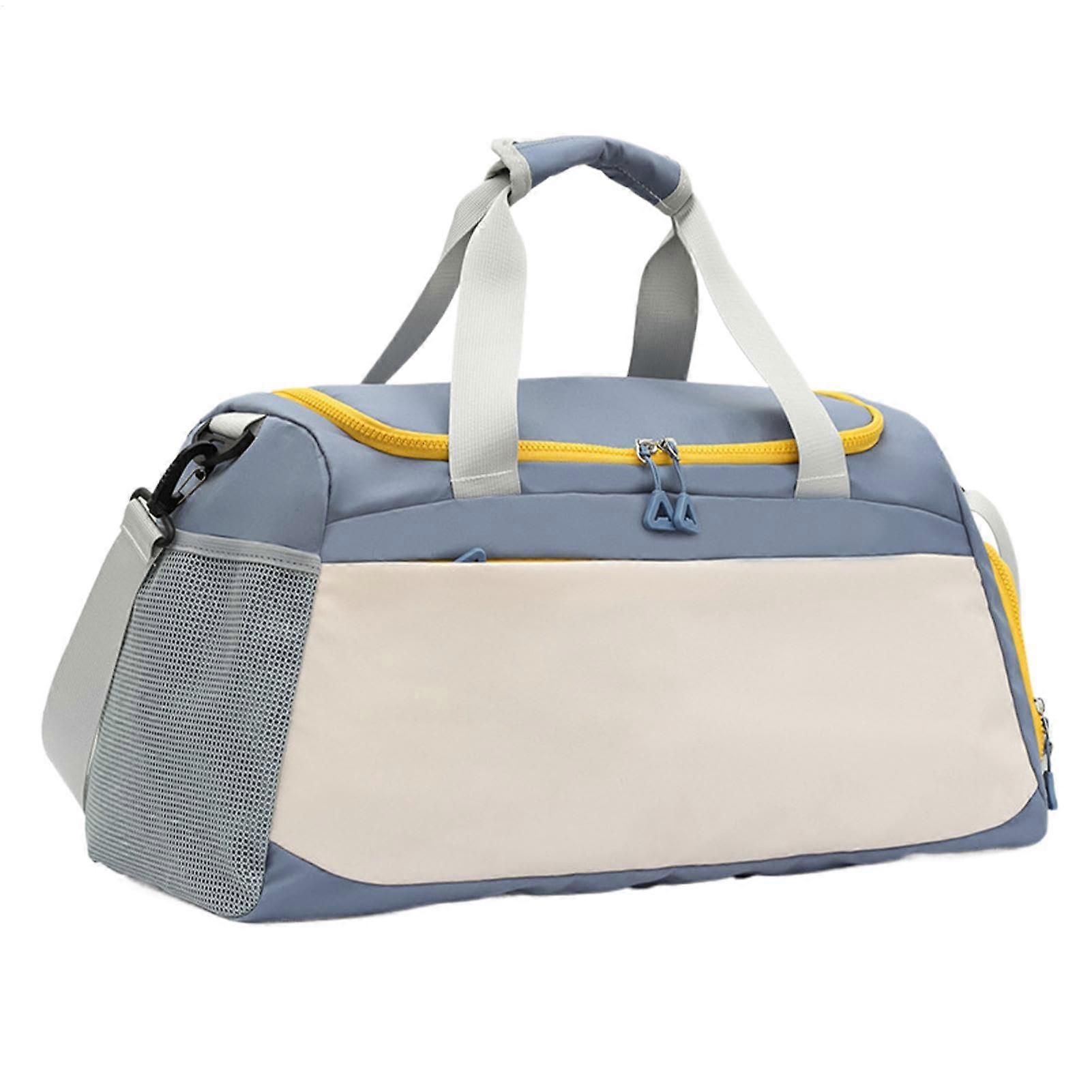 Sports Travel Bag with Dry and Wet Separation, Large Capacity for Gym, Includes Water Bottle, Towels, and Slippers, Blue