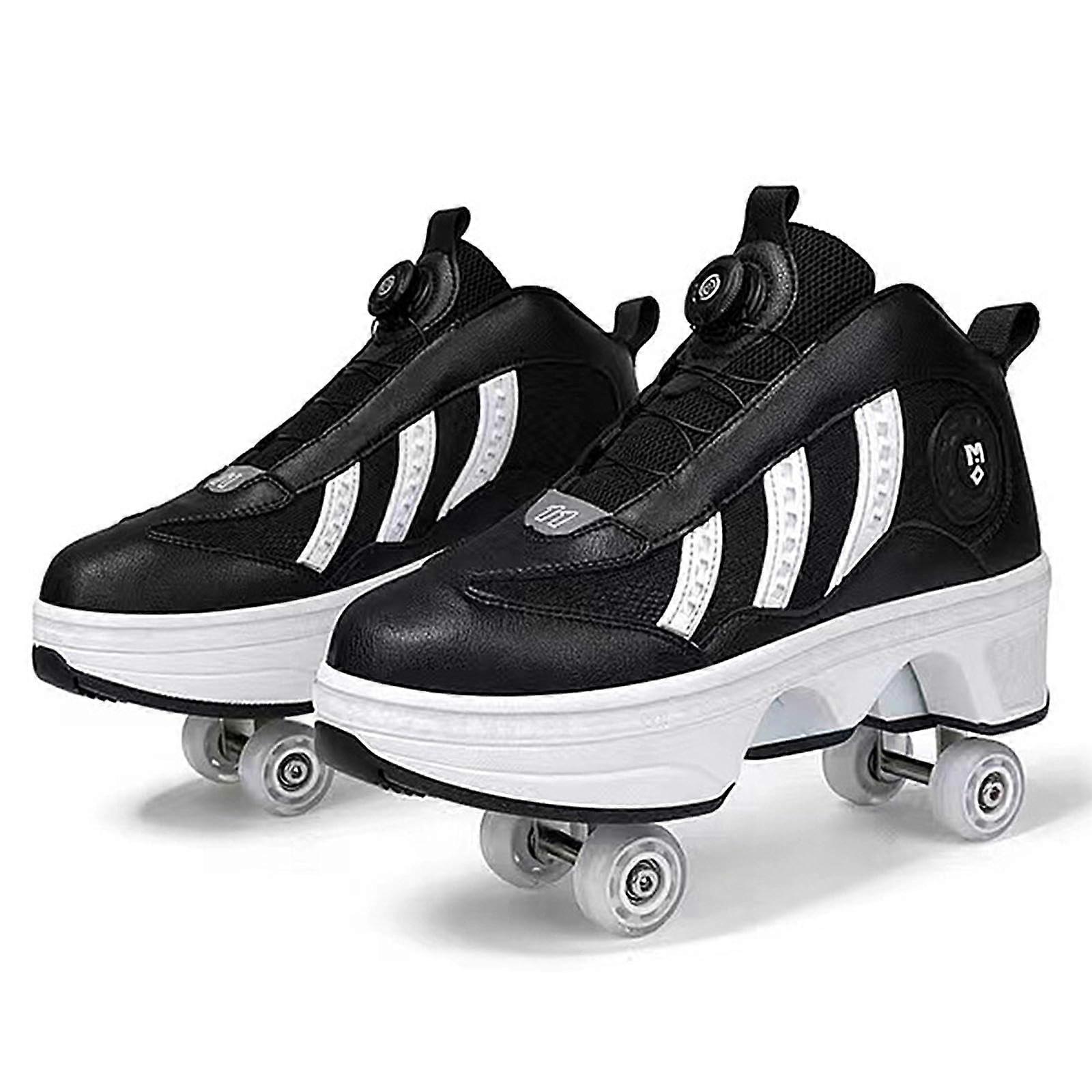 Shoes with Wheels for Men Roller Comfortable Skates Breathable Quad Skates Adjustable 41
