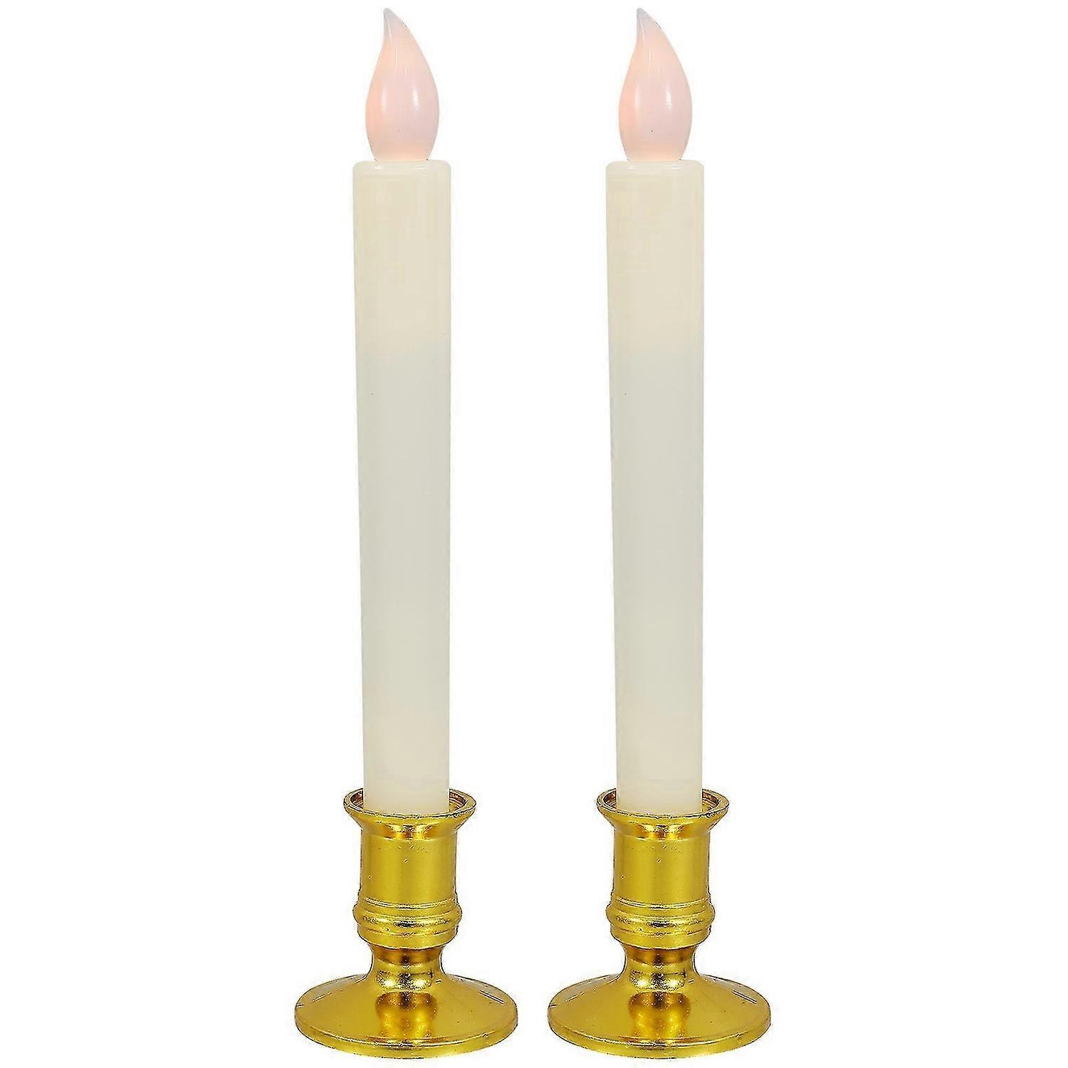 2 Pcs Automatic Timer Candle Candle Lamp Electric Candle Lights Windows On/ Switch Candle