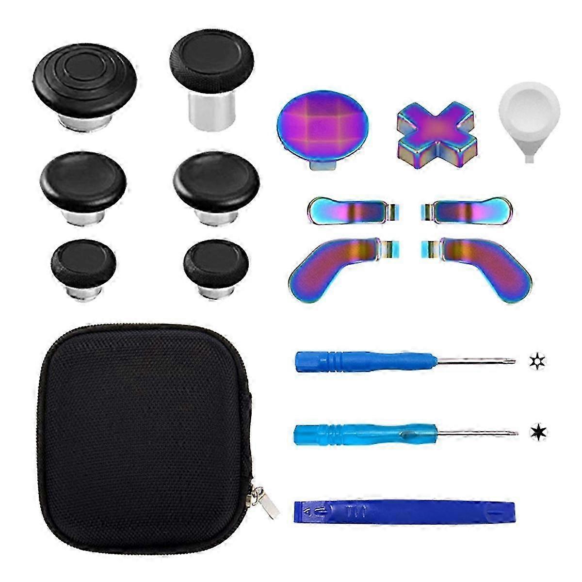 17PCS Metal Paddles Thumb Grips Core Joystick Kit for One Elite 2 Enhanced Precision Game Controlle