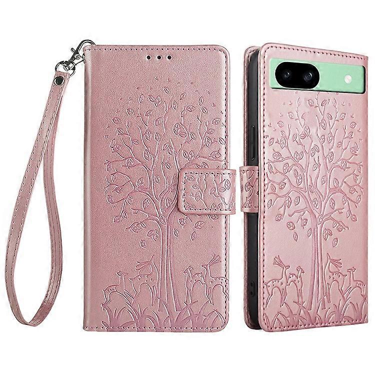 Compatible For Google Pixel 8a Case Imprinted Pattern PU Leather Wallet Stand Smartphone Cover