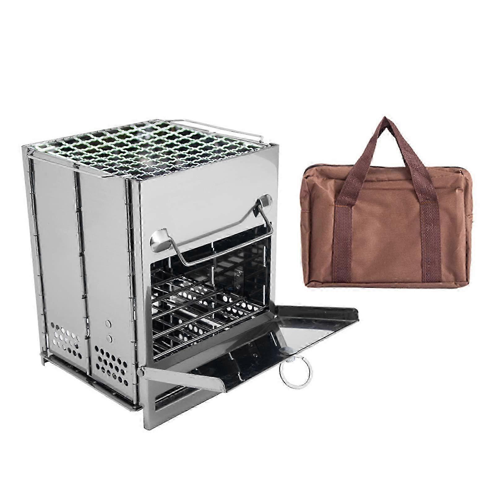 Folding Windproof Wood Burning Picnic Stove with Backpack