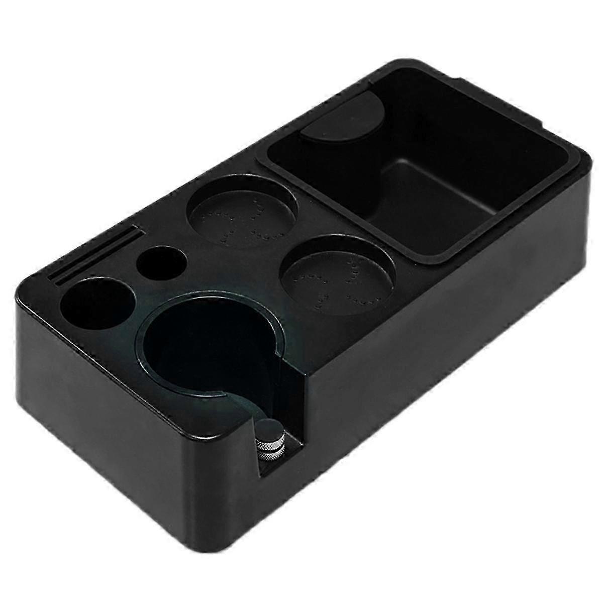 Espresso Tapping Box Organizer with Tamper & Dispenser - Black