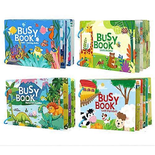 4 Pack Busy Book, Learning Activities Book, Quiet Sticker Book