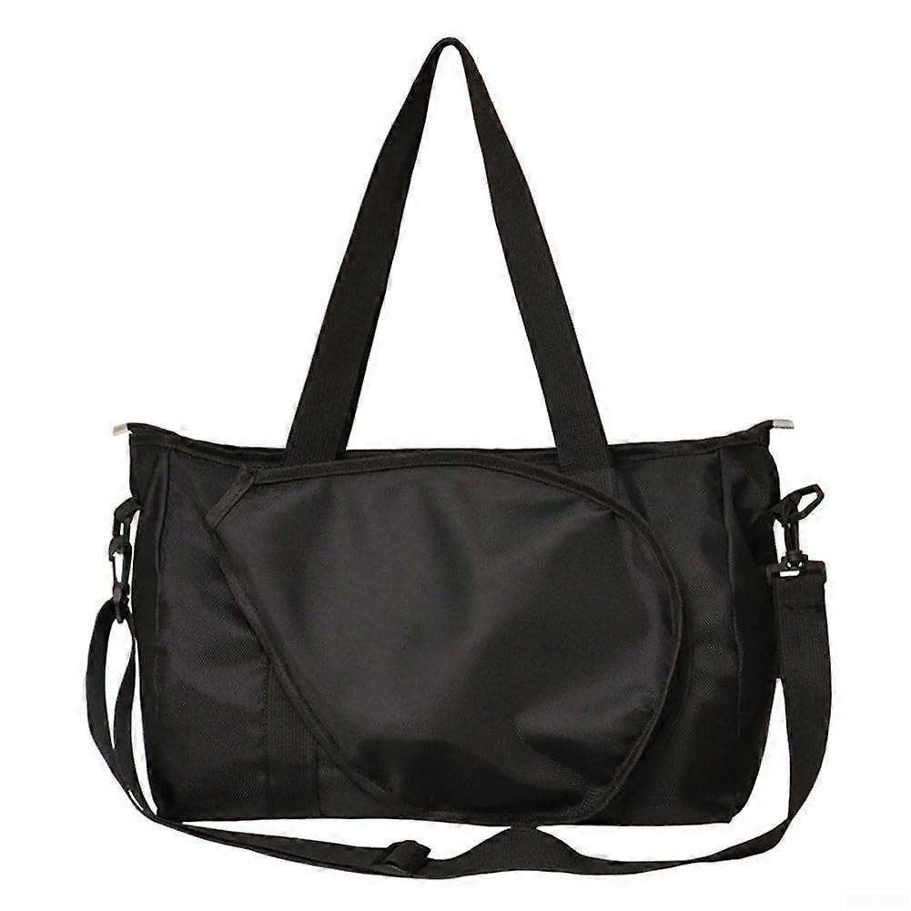 Spacious racket bag for ladies, ideal for tennis, badminton, with adjustable strap (Black, L)
