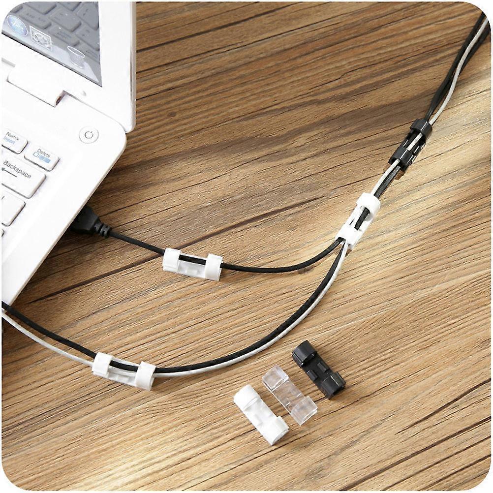 Cable Management Self Adhesive Cable Clips Organizer Wire Organization Rectangular Clip White 3 X 1 X 1cm 20Pack
