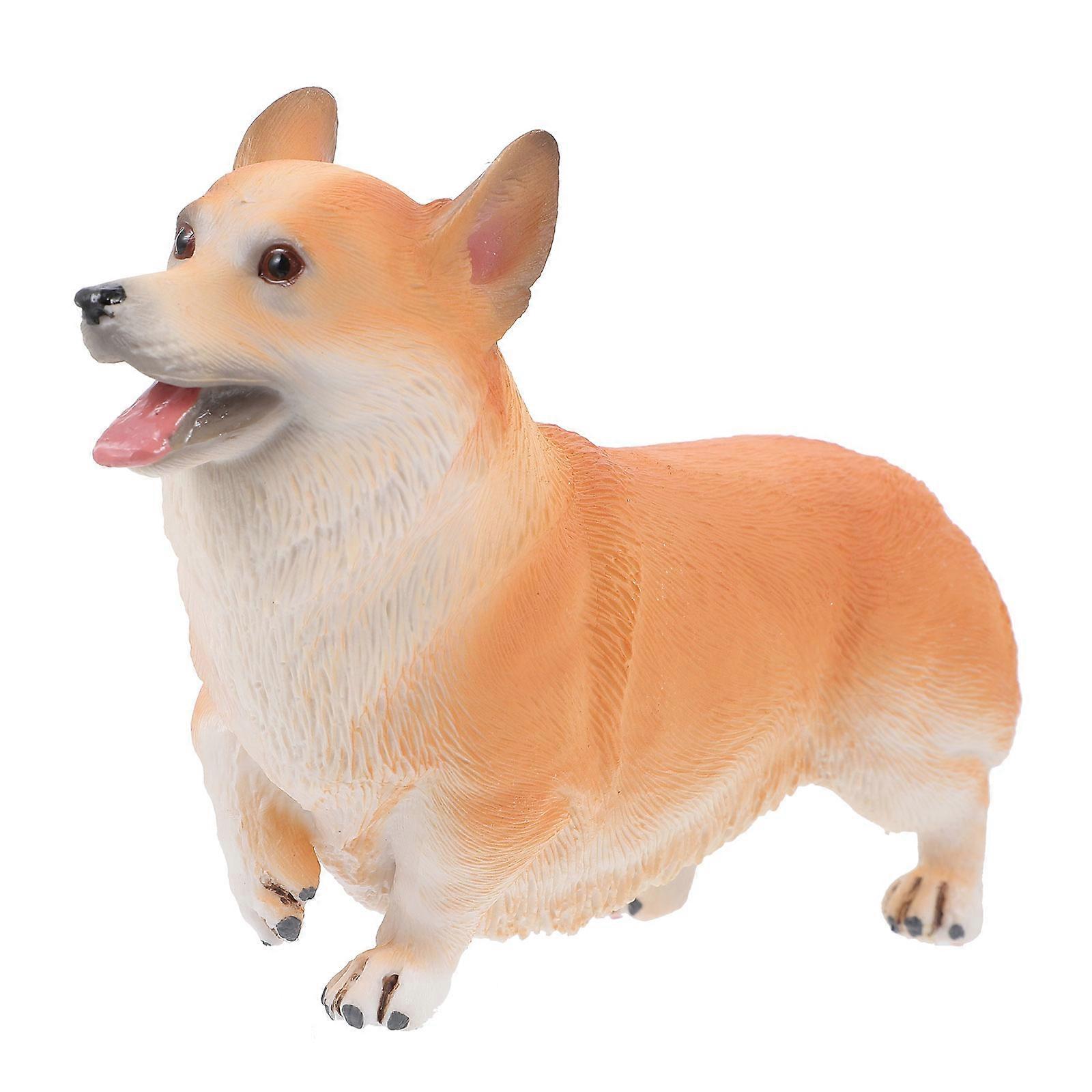 1pc Adorable Corgi Model Simulation Puppy Toy Plastic Fake for Home