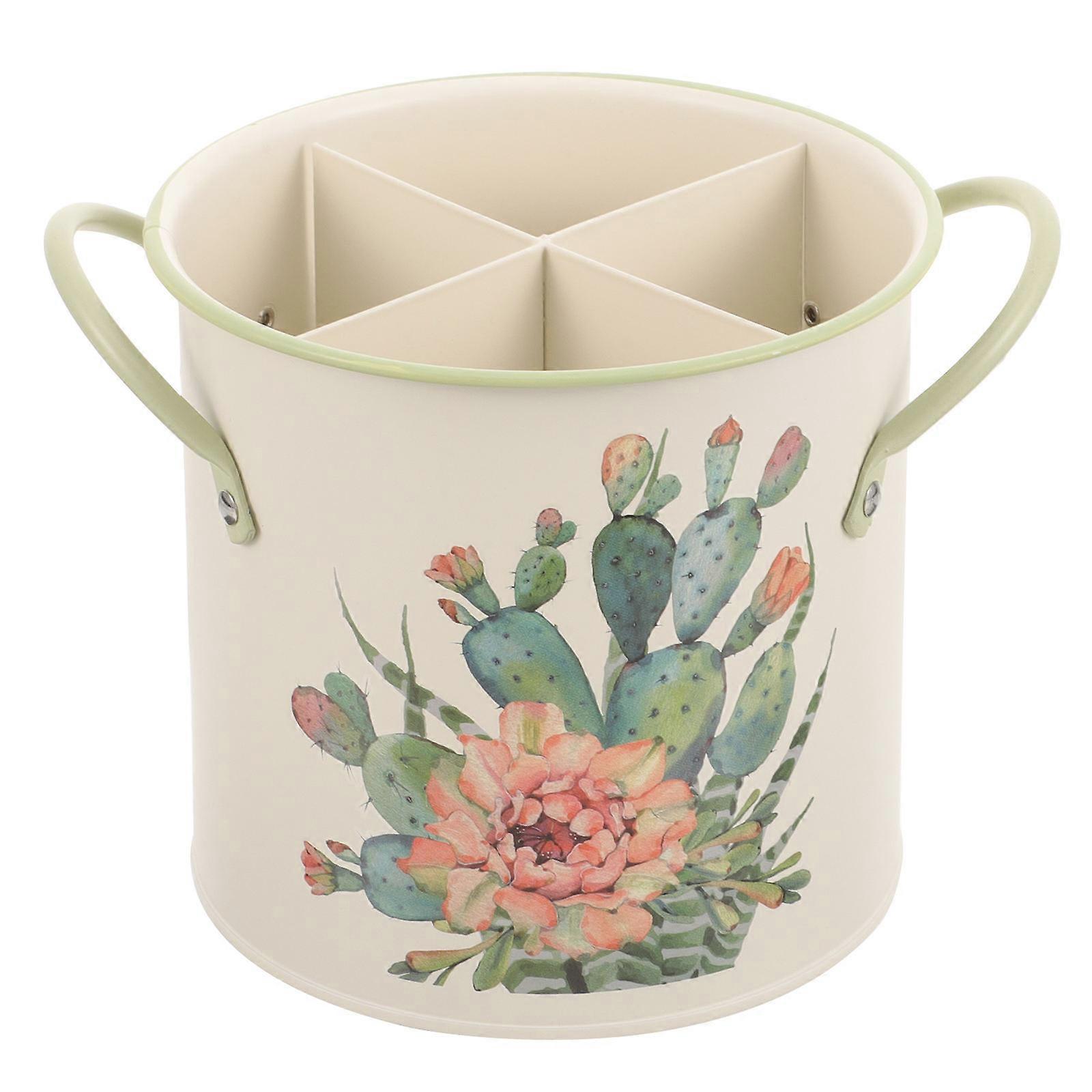 Chopsticks Storage Kitchenware Organizer Sunflower Shape Galvanized Iron Drainage 1Pcs