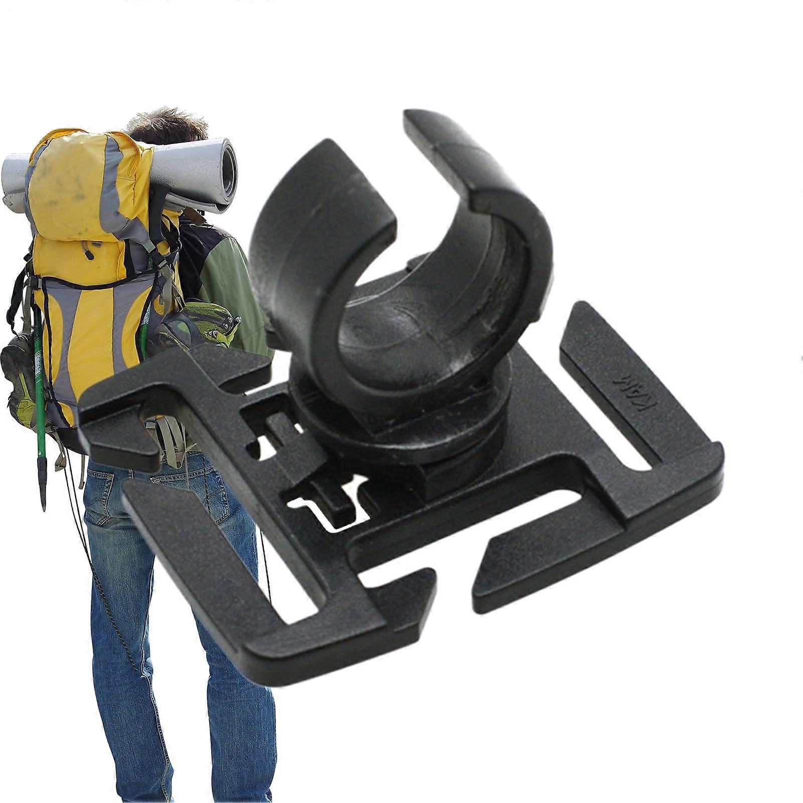 Hydration tube clip, 360 degree rotatable water hose clamp quickrelease Dring for camping cycling sports black