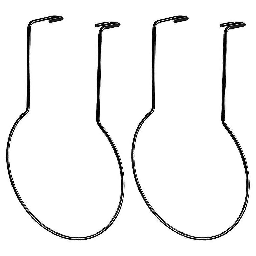 Car Hat Hook Storage Bracket 35.00X23.00X0.55CM Black Iron 2Pcs