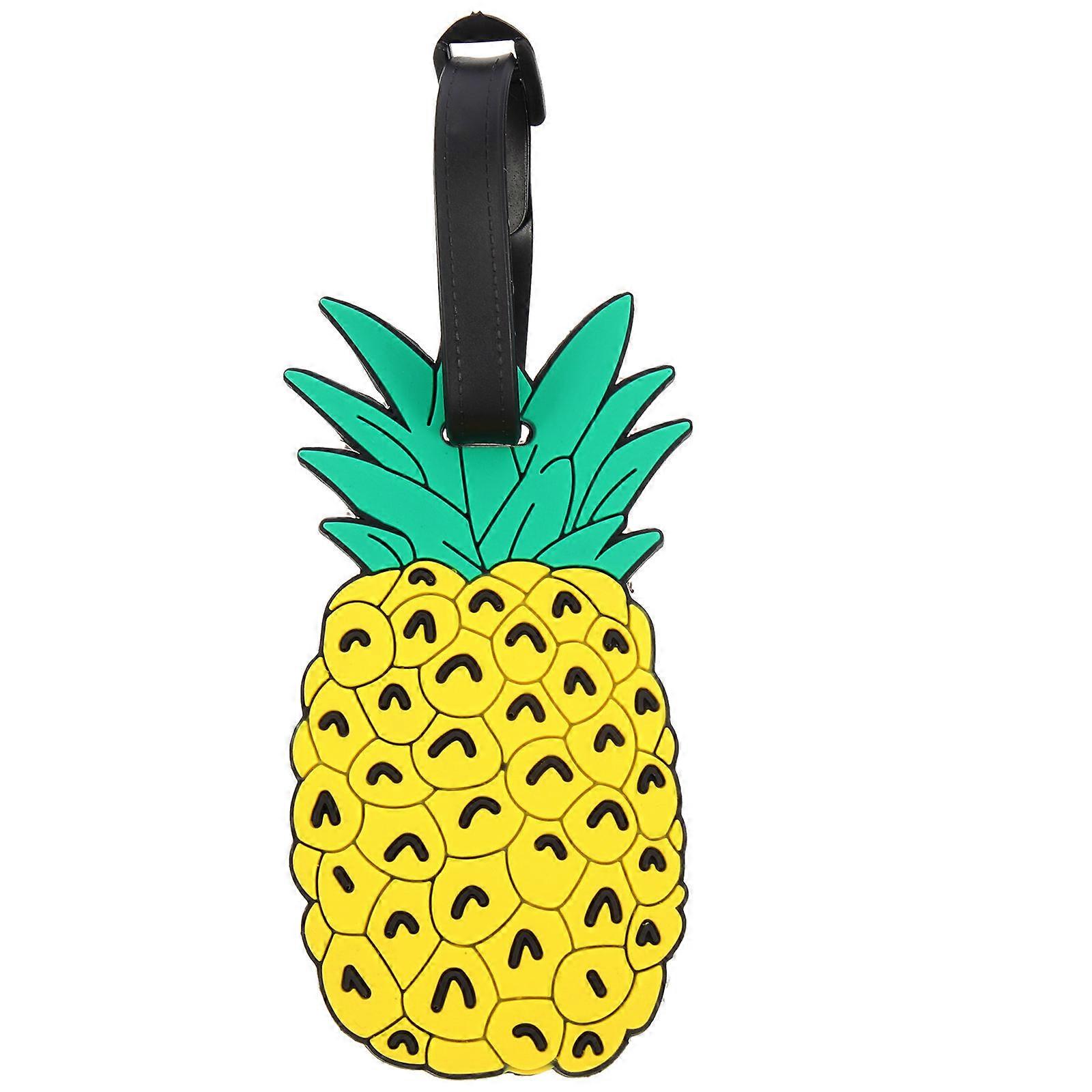Yellow Pineapple Luggage Tag with Name Card Slot Durable Baggage Tag for Suitcase, Travel Bag Identification Unique Yellow ID Label for Accessory