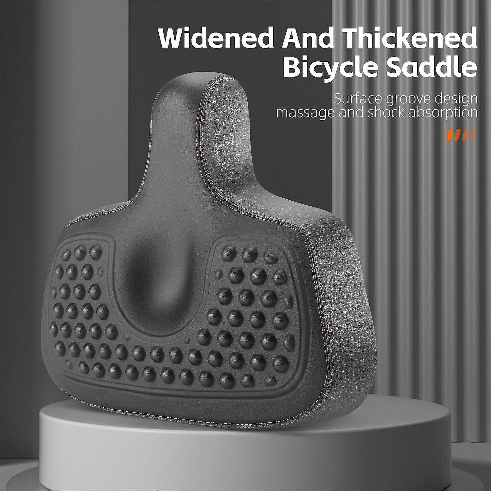 High Elasticity Thickened Bike Saddle Soft Waterproof PU Pad, Wide Comfortable Road Bicycle Seat with Anti-Slip Cushion