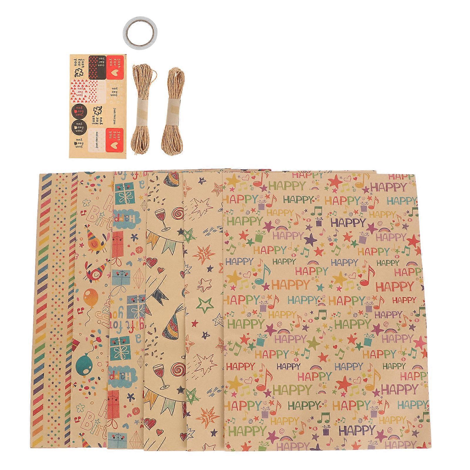 DIY Craft Wrapping Paper Valentine's Day Note Pattern Kraft Paper 70x50cm 1Set