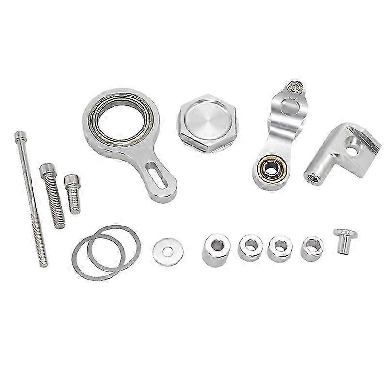 Steering Stabilizer Damper Mounting Support Bracket Kit,Silver hwy