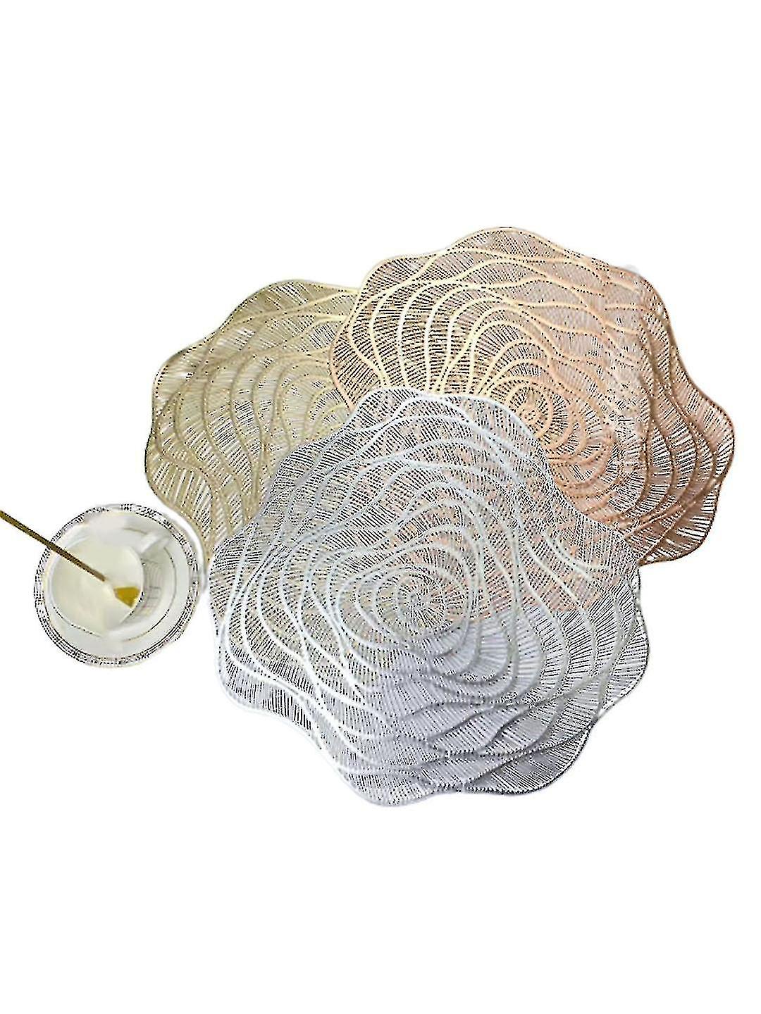 2pc Rose 38cm Pvc Plate Tableware Mat Coaster Kitchen Decoration Accessories