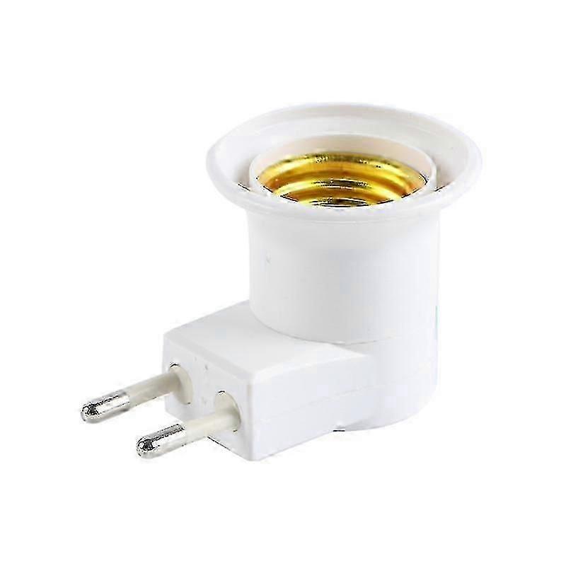 Light Male Socket To Type Plug Adapter Converter For Bulb Lamp Holder With On/off Button(2pcs, White)