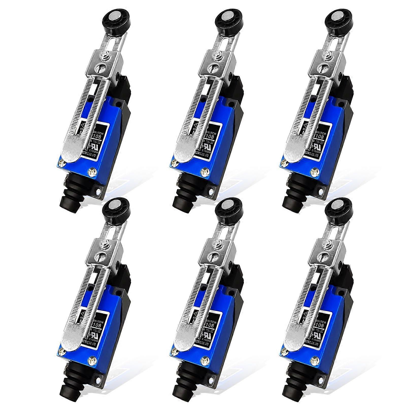 Pack of 6 Adjustable Limit Switches: ME8108, SelfResetting, 250V AC, NCNO CNC Switch