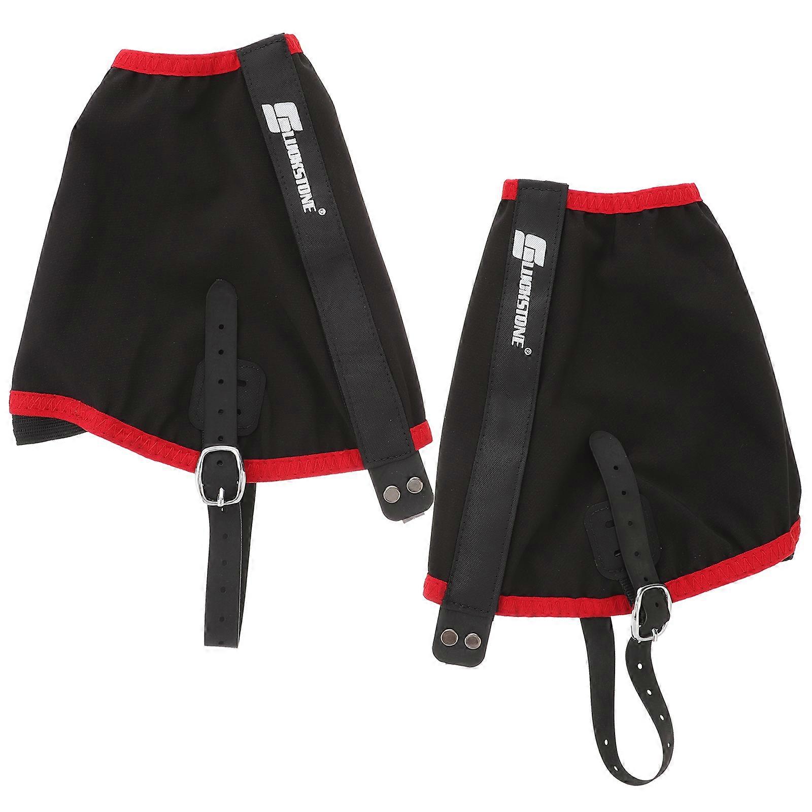 Trail Running Gaiters Hiking Boot Gaiters Prevent Snow Keep Warm Black and Red 1 Pair