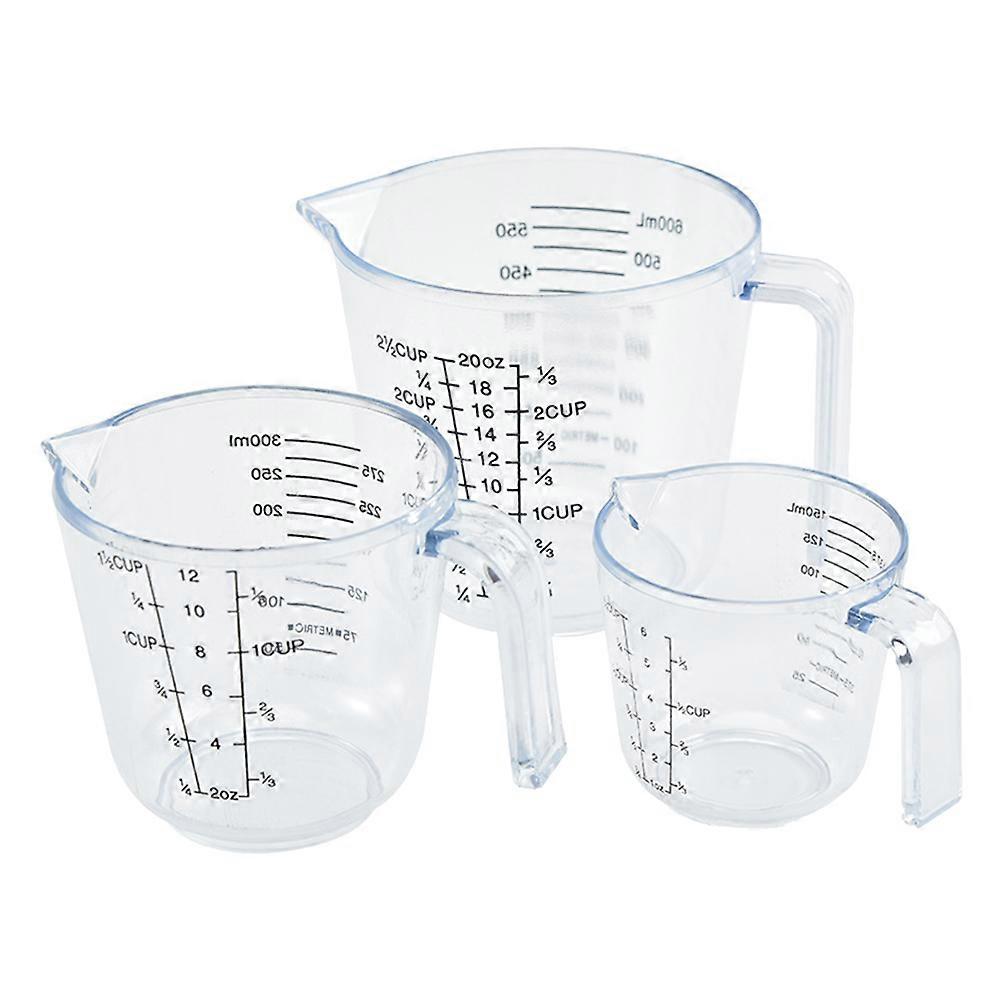Transparent Graduated Cups for Measuring Liquid 3pcs Baking Cups with Scale for Home Use