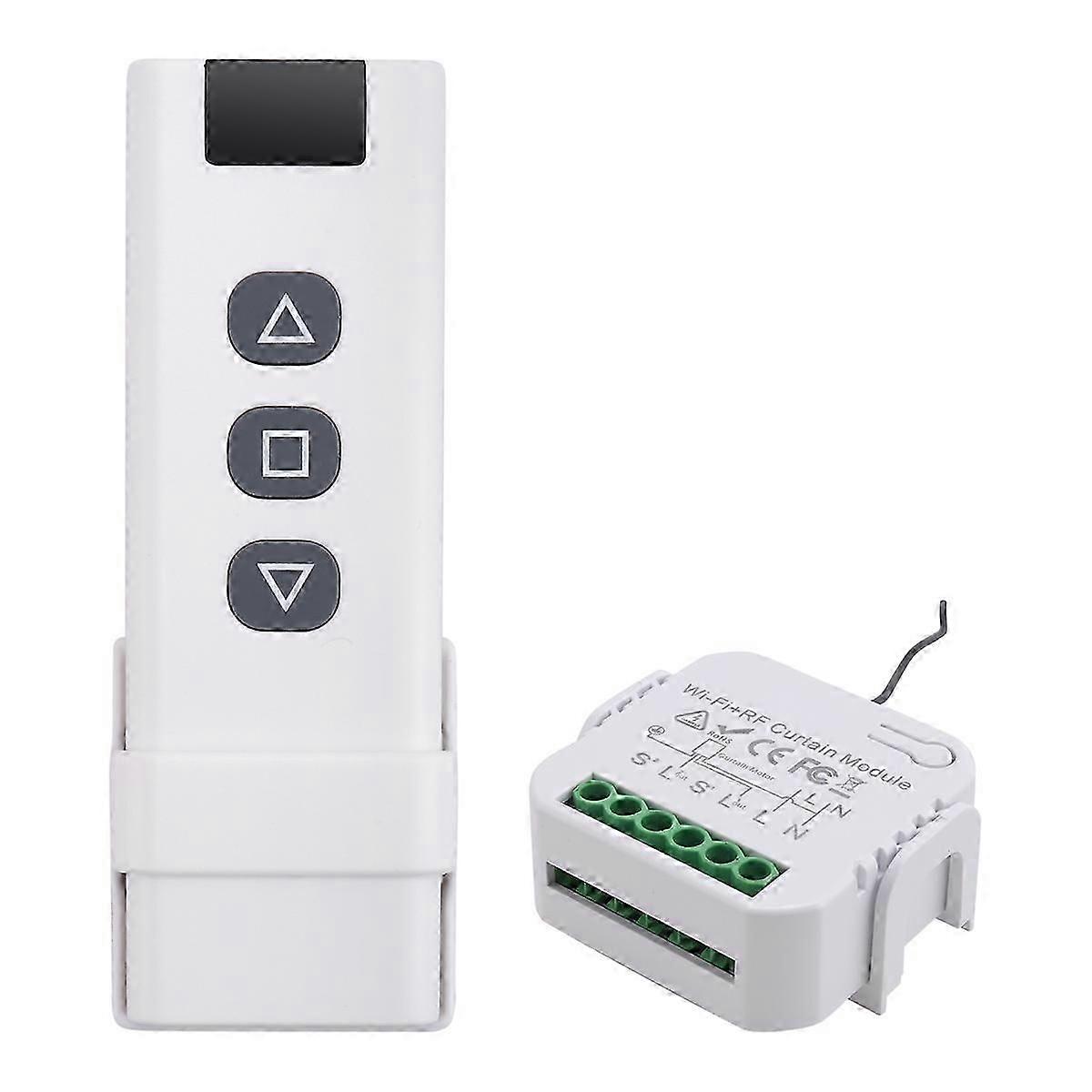Tuya Smart Life WiFi 433Mhz Blind Curtain Switch with RF Remote for Electric Roller Shutter Control