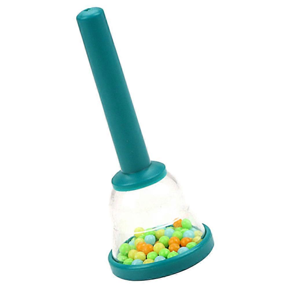 Kid Musical Instrument Hand Bell Shaker For Children Dark Green Round Bell Simple Design Rattle 1Set