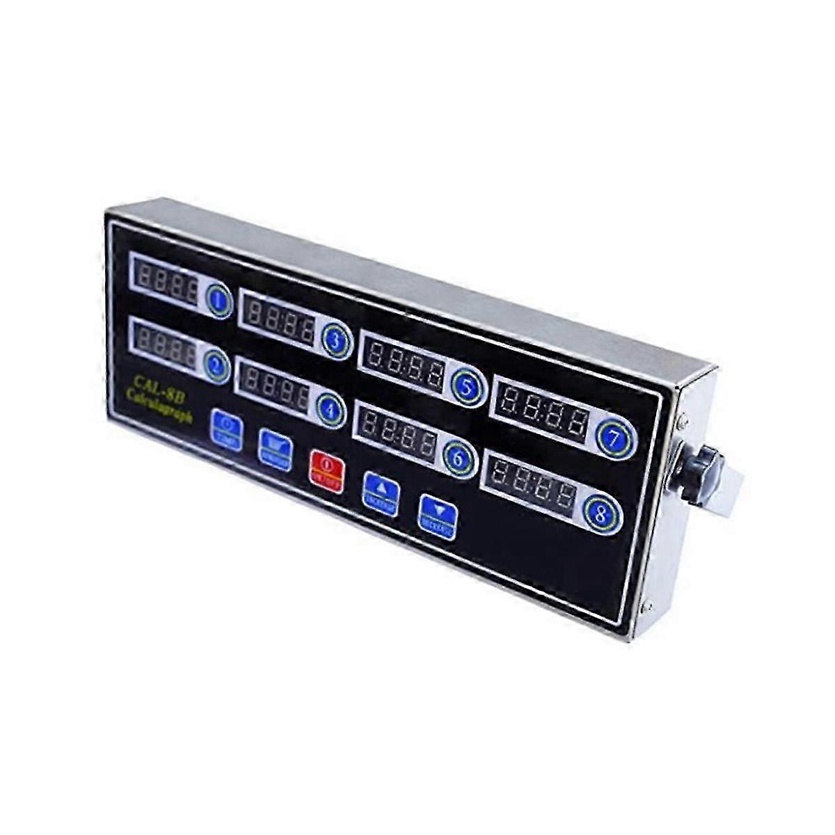 Commercial 8 Channels Digital Kitchen Timer, Stainless Steel Calculagraph Timer with Alarm , Clock R