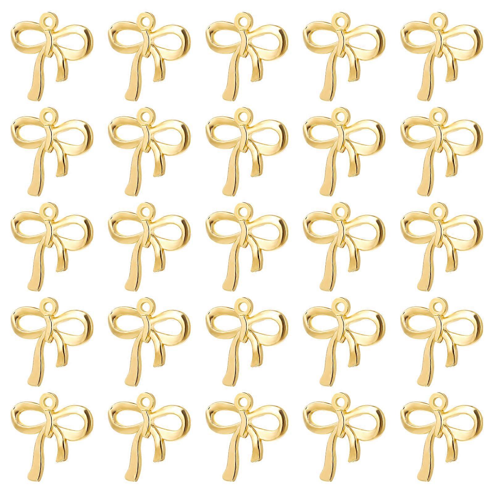 Bowknot Shape Diy Jewelry Accessories Golden 100Pcs For Craft Projects Alloy Decorative