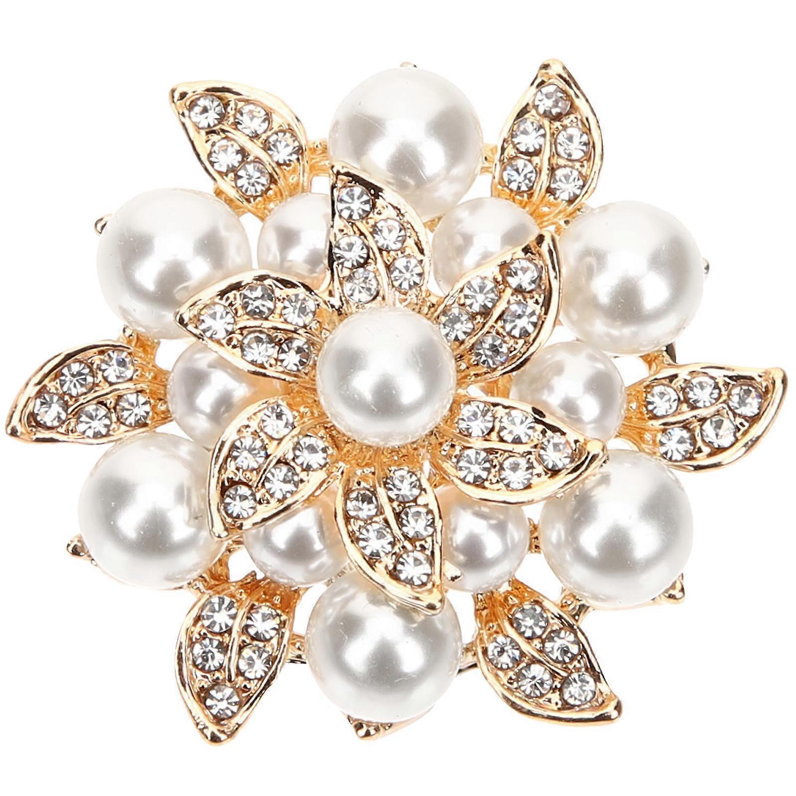 Brooch Pin Flower Pin Scarves Decoration 4x4cm Golden Color For Graduation Ceremony 1Set