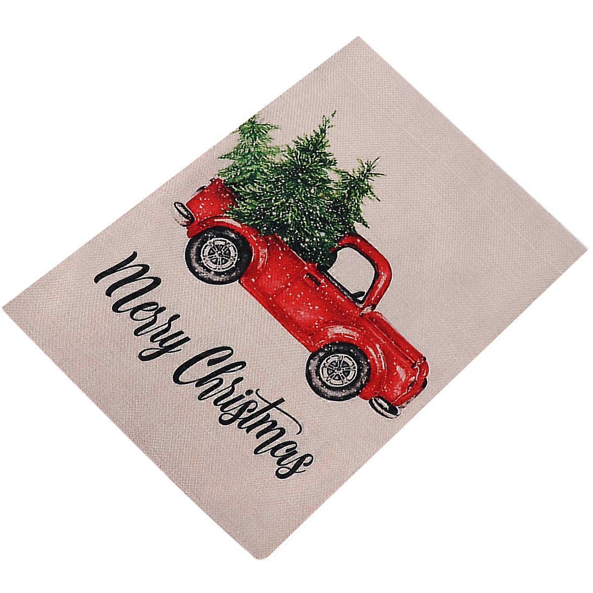 Seasonal Garden Flags Pretty Merry Christmas Red Truck House Flag Outdoor Display Rectangle 47x32cm 1Pack