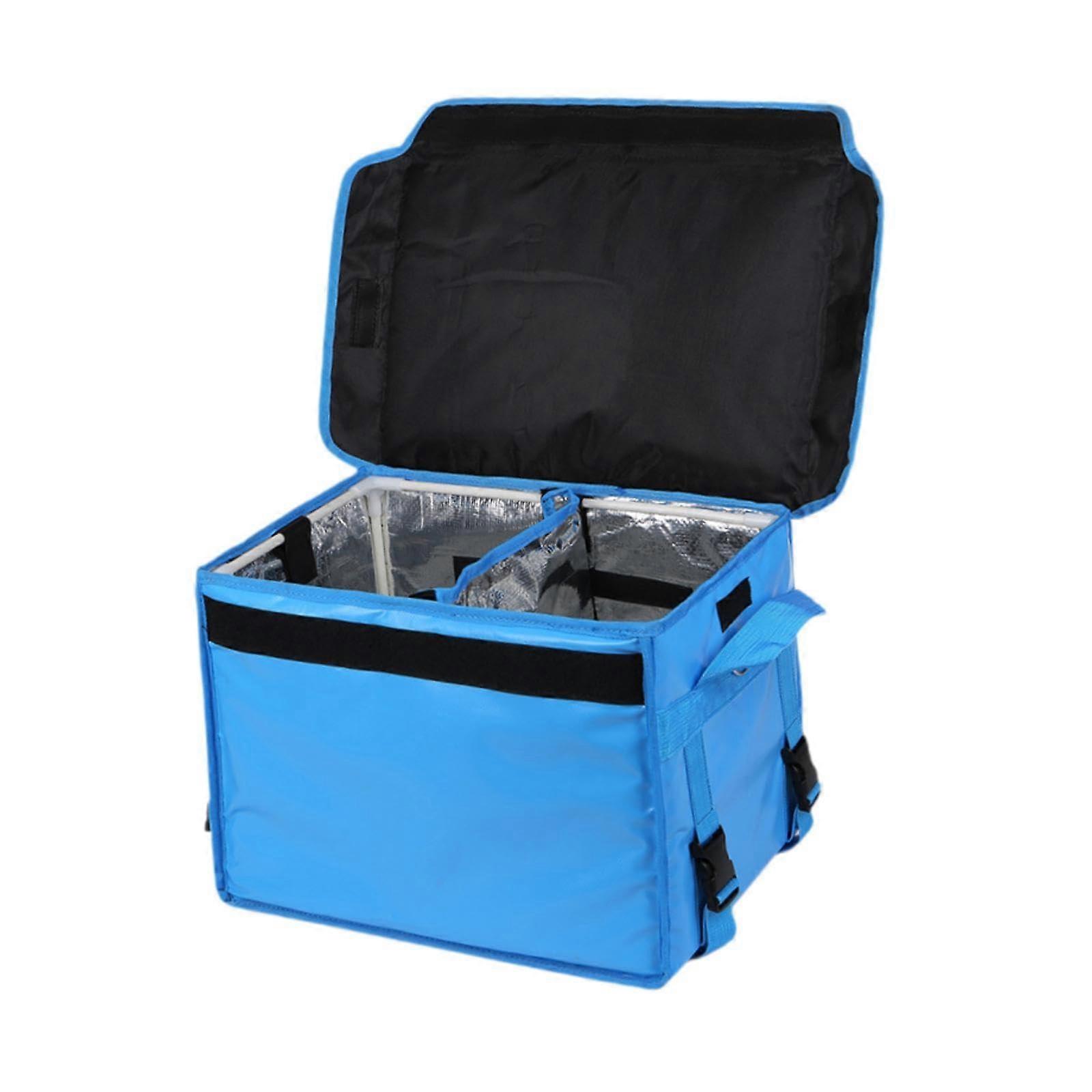 Insulated Food Delivery Bag 30L with Removable Shoulder Strap, Thickened Multi-Functional Transport Container, Blue