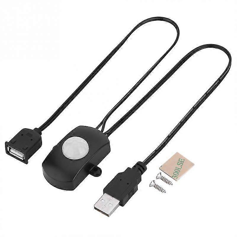 USB human body infrared PIR motion sensor switch Black