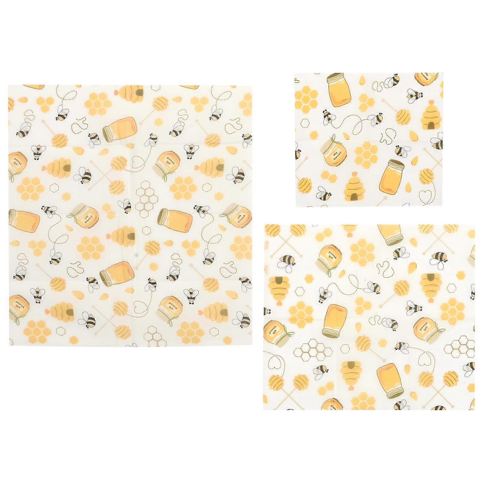 Ensemble de 3 chiffons réutilisables en cire d'abeille pour la conservation des aliments