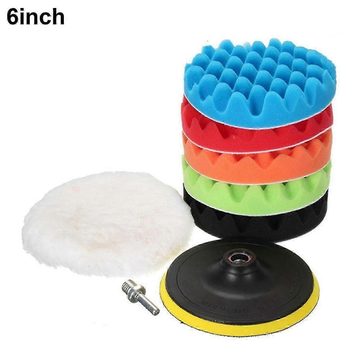 7Pcs/Set Polishing Pad Wave Waxing Sponge Buffing Buffer Wheel for Automobiles