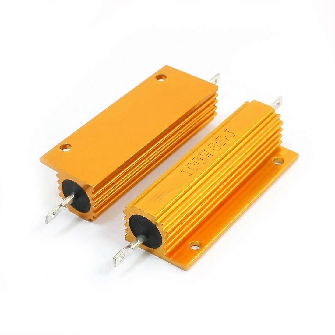 100W 8Ohm Axia-l Gold Heat Sink with Aluminum Coated Resistor, 2 Pack, High Performance Thermal Management