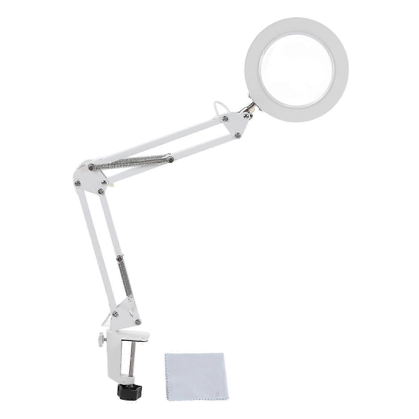 Adjustable Lighted Magnifying Glass with 3 Color Temperatures and 11 Brightness Levels, 5X Magnifier with Folding Clamp