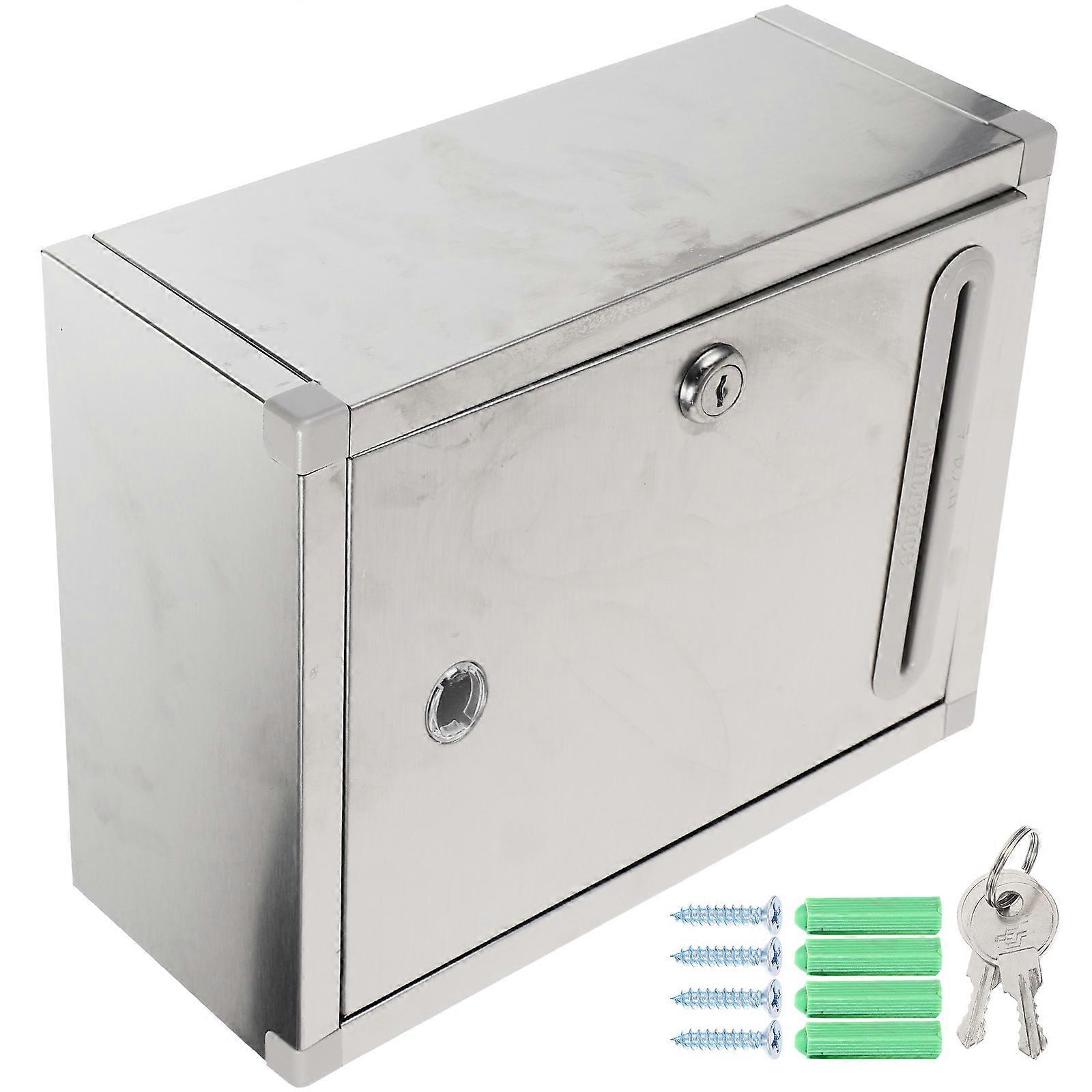 Stainless Steel Wall Mount Mailbox Lockable Large Capacity Outdoor Post Box with See Through Design for Mail, Newspapers & Magazines Durable Rust