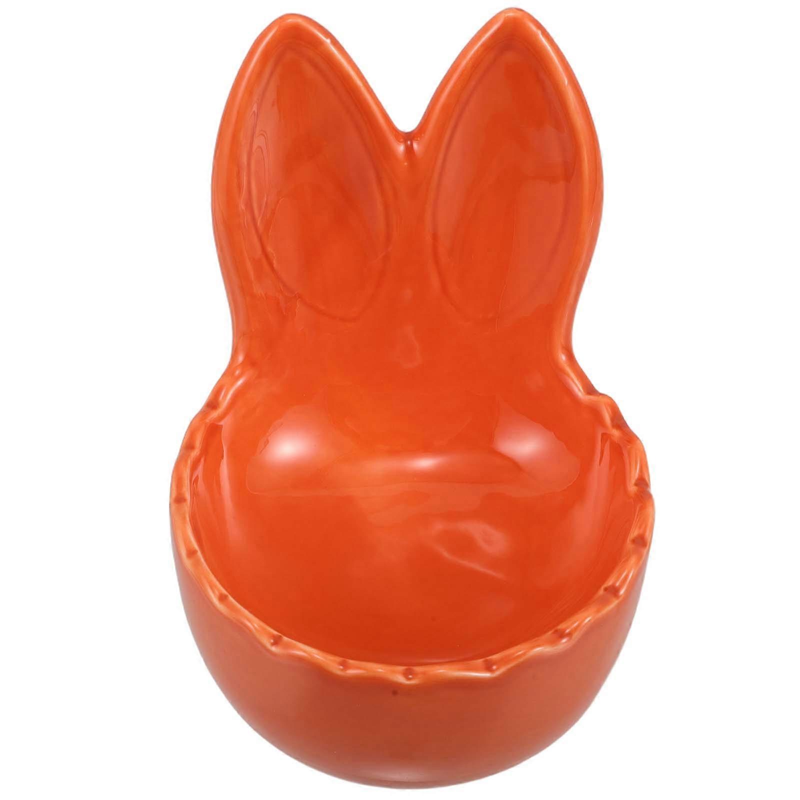 Ceramic Ring Dish Rabbit Shape Storage Tray Elegant Style Jewelry Plate Dish 1Pcs