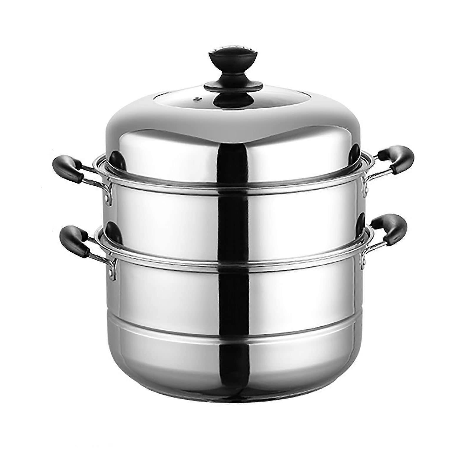 Steam Cookware/Stockpot/Thickened Food Grade Stainless Steel, 3Layer Composite Pot Base, Steamed Seafood Chicken Soup (Size: 26cm) (28cm)
