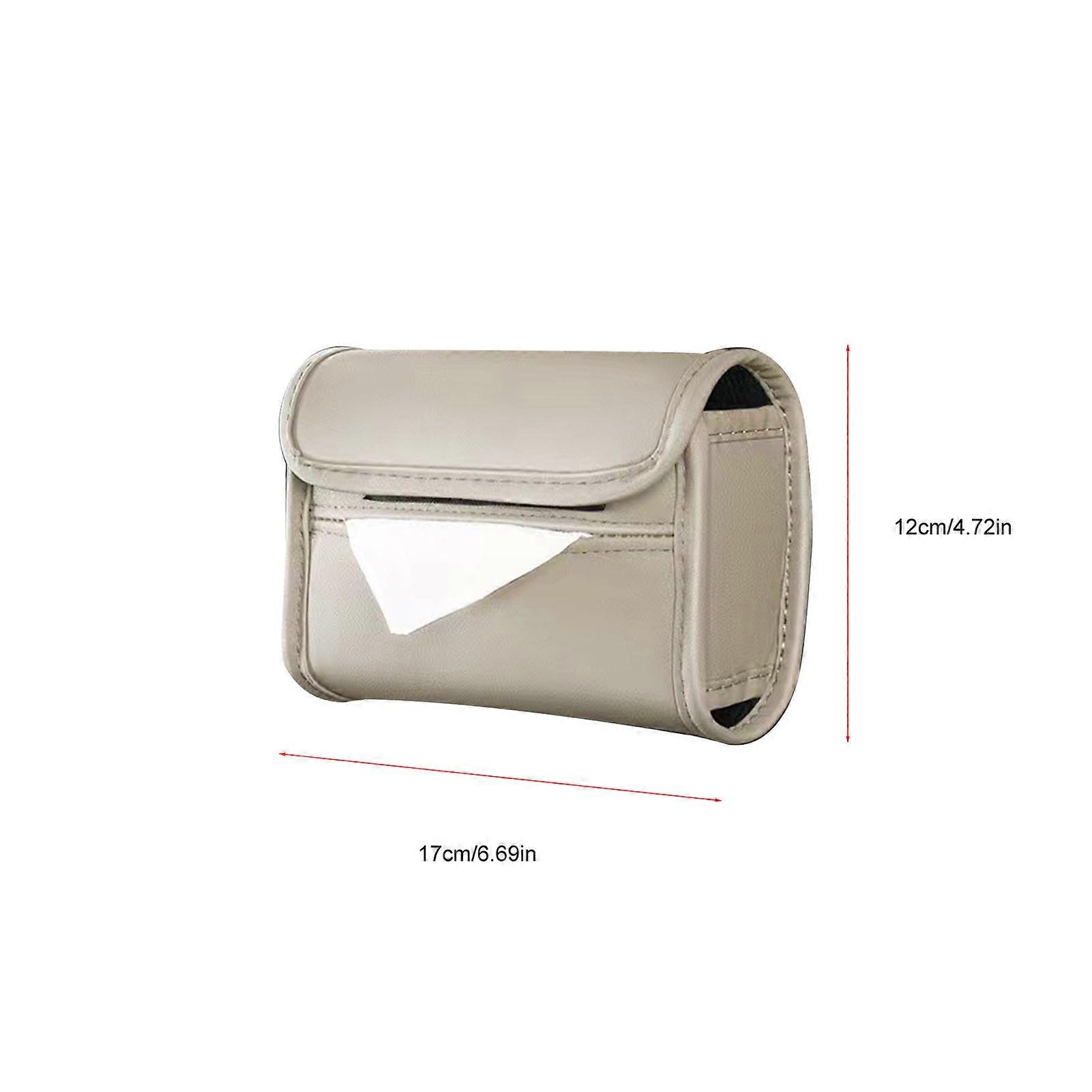 Armrest Tissue Box Holder Wear Resistant Pu Leather Backseat Tissue Case Holder Napkin Organizer Red