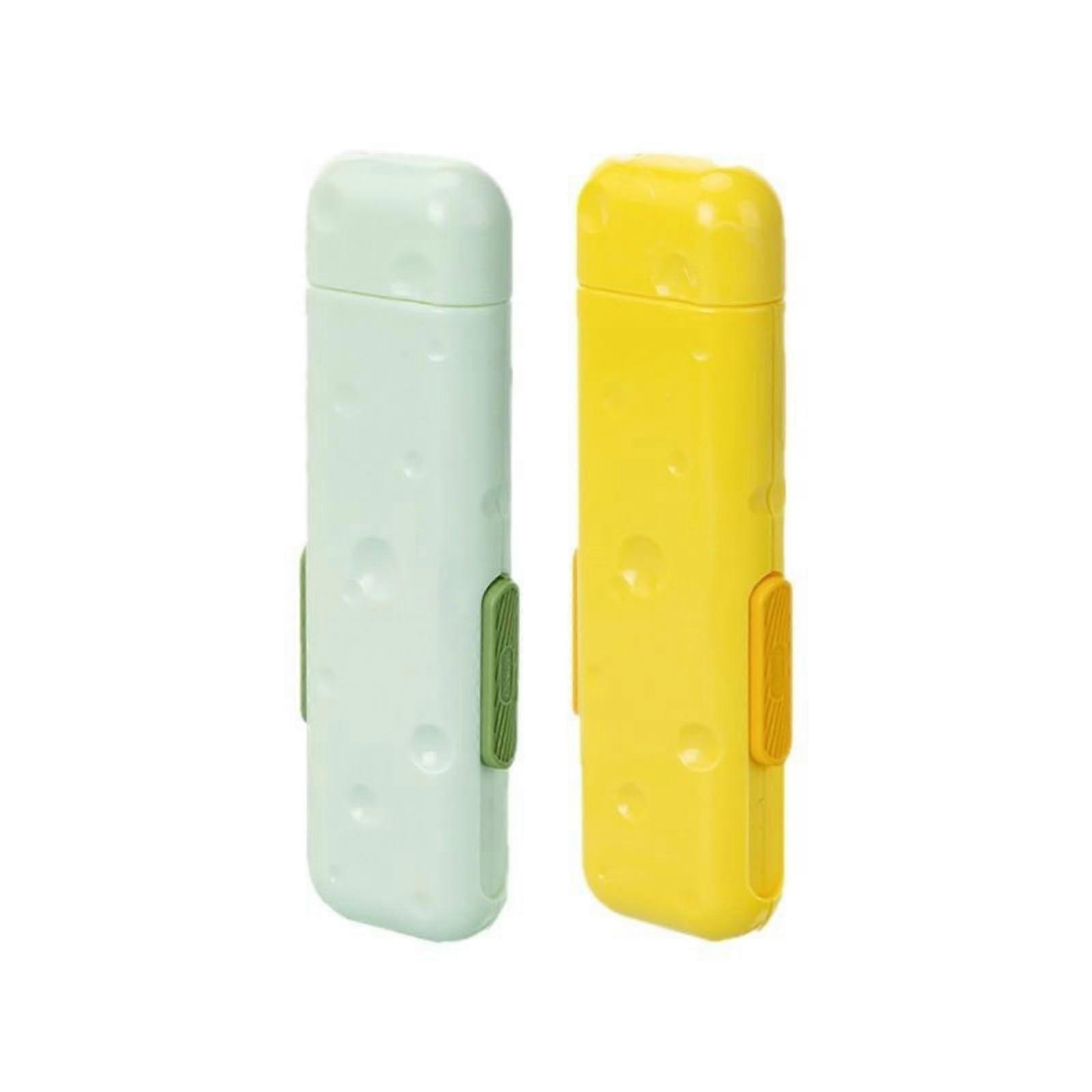 3-in-1 Needle Threader with Stretchable Seam Ripper and Needle Box, Portable Mini Sewing Kit in Green and Yellow