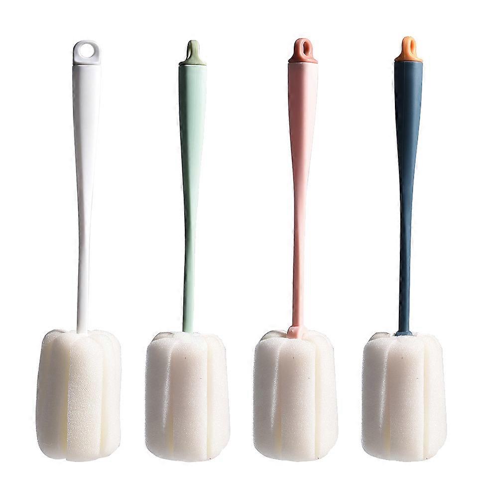 4pcs Long Handle Bottle Brush Set   Durable Sponge Cup Cleaner for Sippy Cups & Glassware, Safe & Efficient Residue Removal
