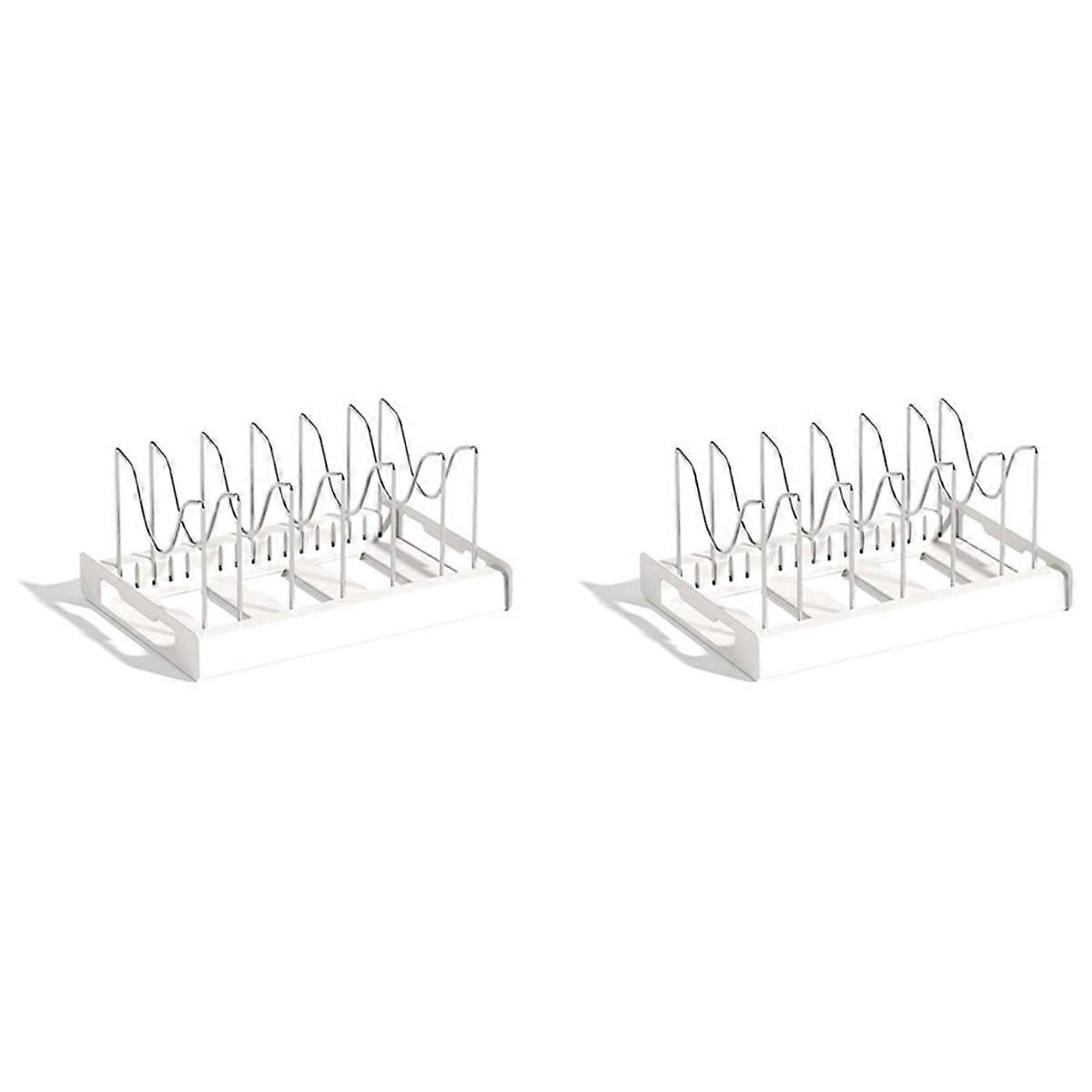 Expandable Pans & Pots Lid Organizer Rack Under Cabinet for Kitchen A