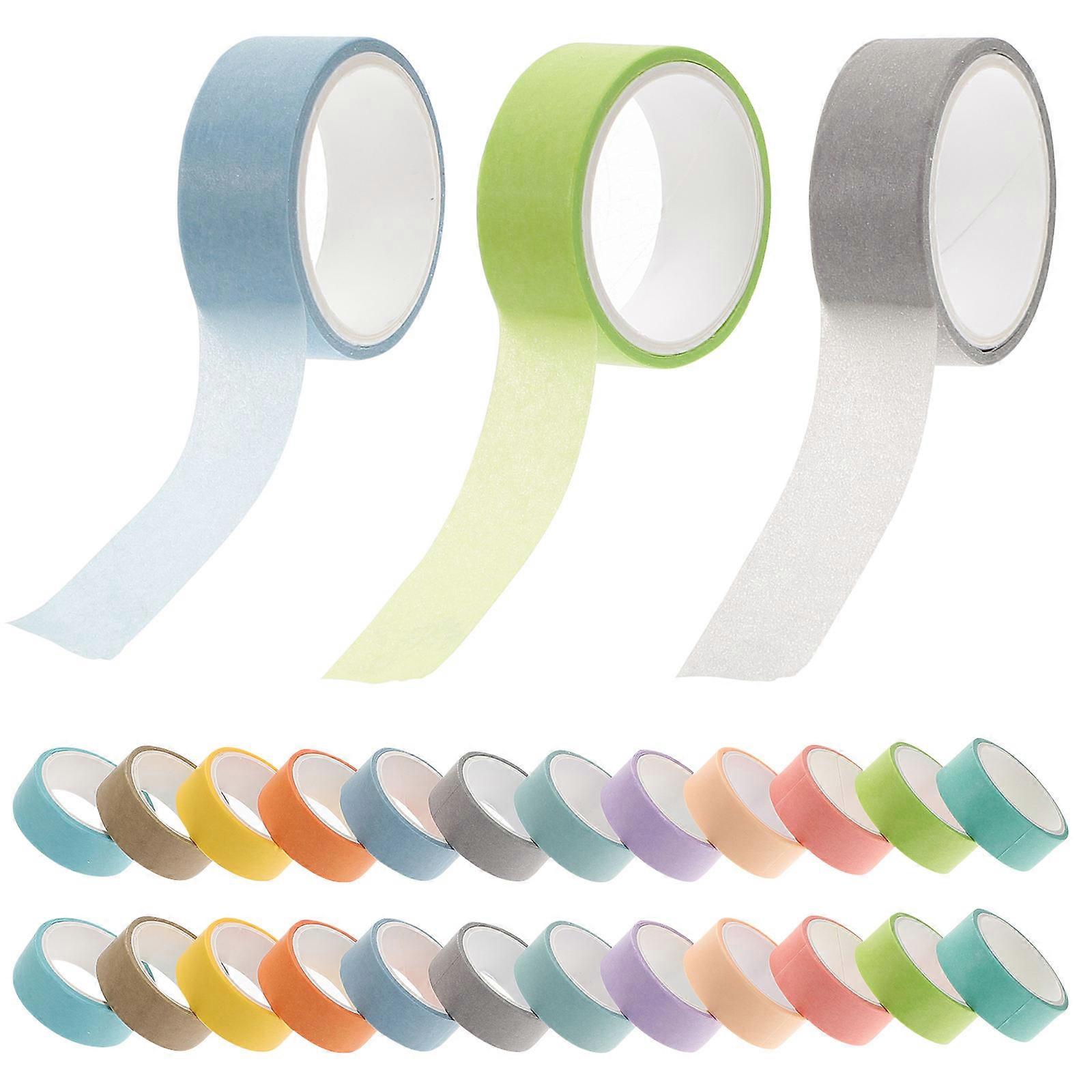 24PCS Macaron Washi Tape Assorted Colors Thin Adhesive Masking Tapes for Journaling Scrapbooking Photo Decoration DIY Crafts Gift Wrapping