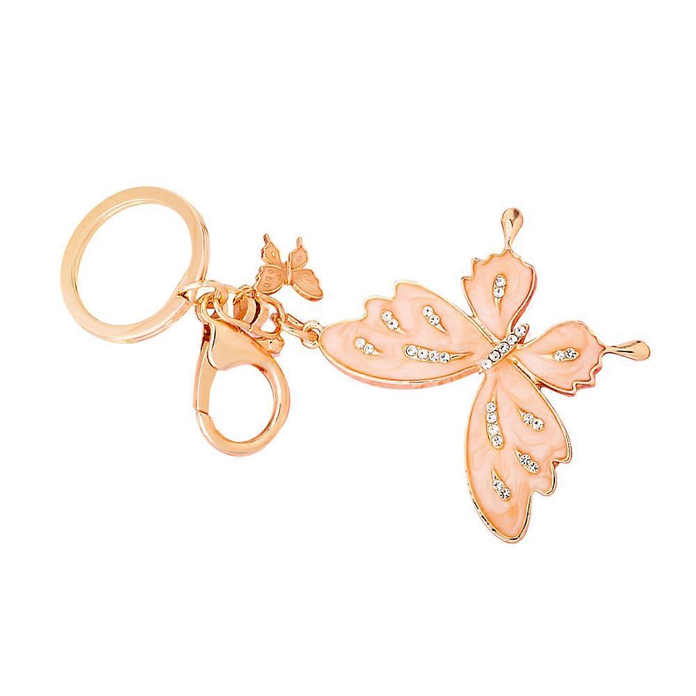 Key Chains For Women Fashion Keychain With Butterflies Design For Bag Backpack Car Key Pink 12X5CM 1Pack