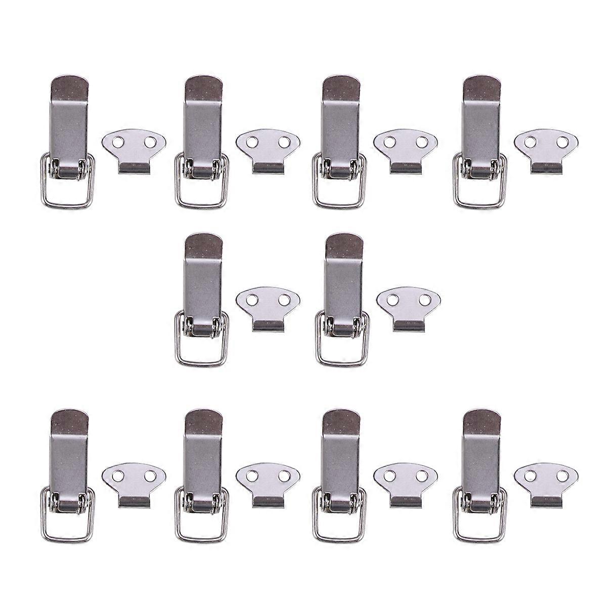 Spring-Loaded Clasp With Screw Lock Buckle Latch Iron Home Use Office Use Shop Use 10Pcs
