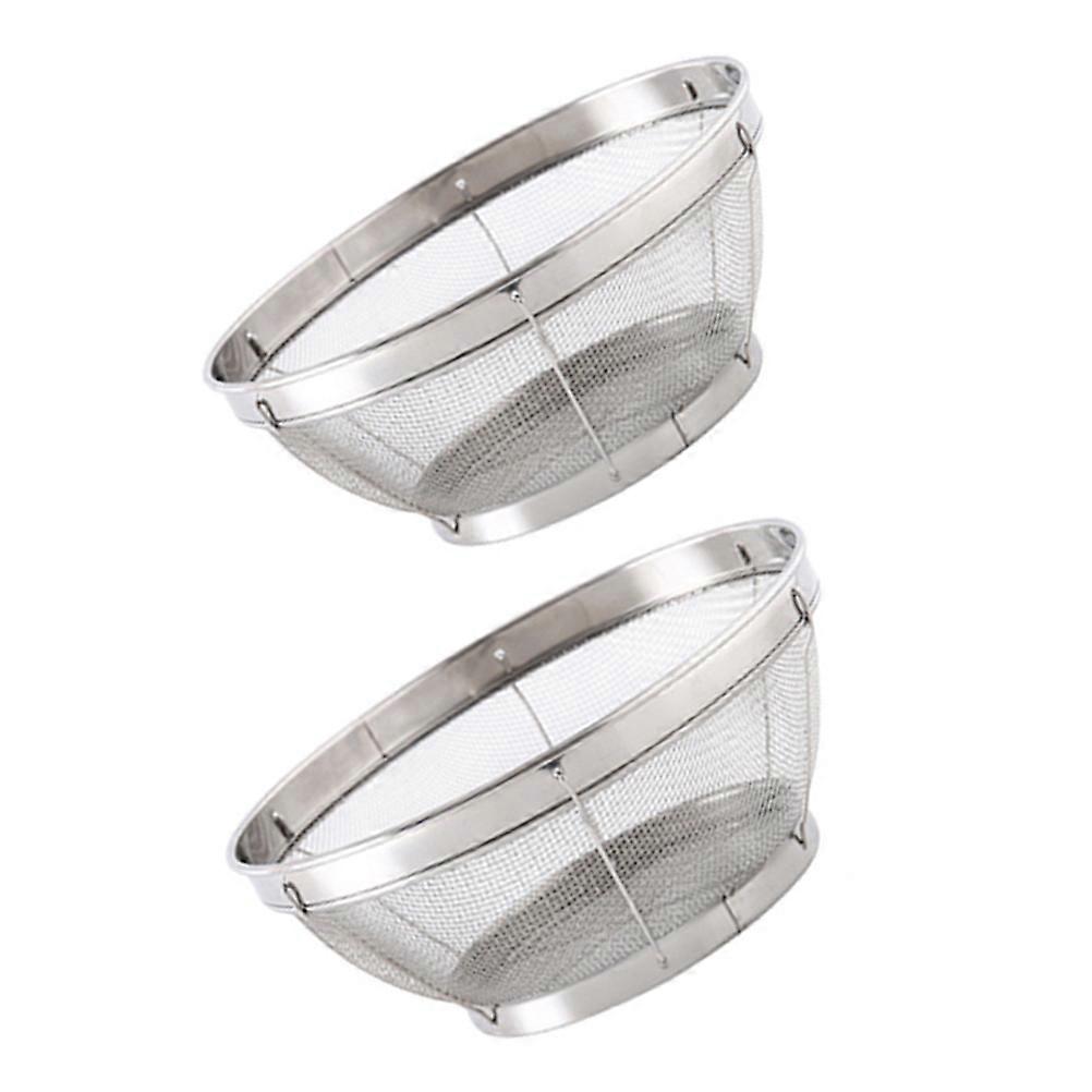 Vegetable Washing Basin Stainless Steel For Households With Fine Mesh Design And Strong Hardness 2Pcs