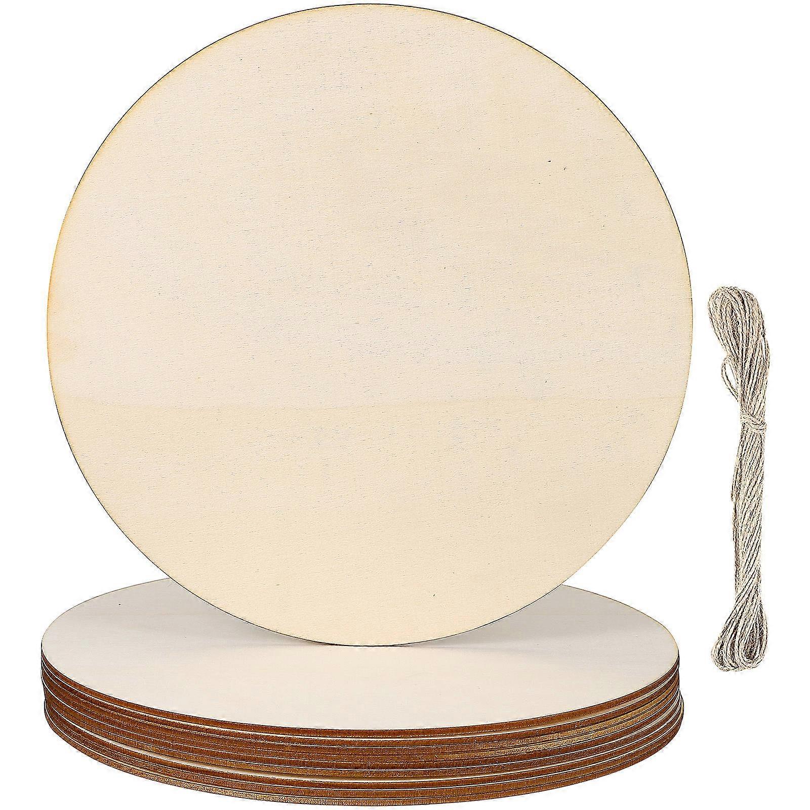 Natural Wood Discs 10pcs Set for DIY Crafts, Painting, Home & Wedding Decorations – Unfinished Wooden Rope for Creative Projects